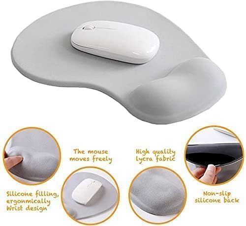 Office Mousepad with Gel Wrist Support - Ergonomic Gaming Desktop Mouse Pad Wrist Rest - Design Gamepad Mat Rubber Base for Laptop Computer -Silicone Non-Slip Special-Textured Surface (06RoseRed)
