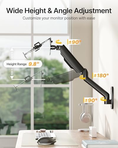 monTEK 2-in-1 Laptop Wall Mount, Fits 12–18" Laptops & 32" Monitors，Black