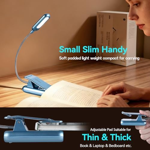 VAVOFO Rechargeable Reading Light, Clip on Book Light for Reading in Bed