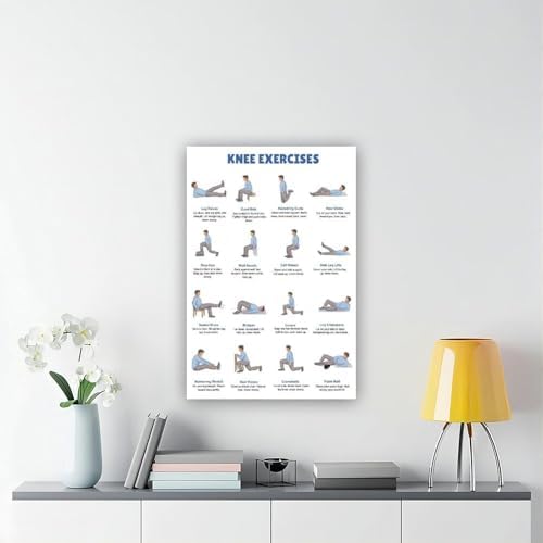 Knee Exercises Chart Exercise Charts Senior Workout Routines Home Workout Plan Knee Friendly Exercises Canvas Poster Bedroom Decor Room Decor Unframe 24x36inch