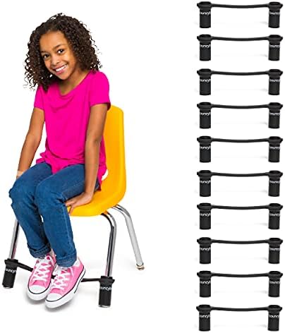 Bouncyband Original Bouncy Bands for Chairs, Black, Pack of 10 –Chair Bands