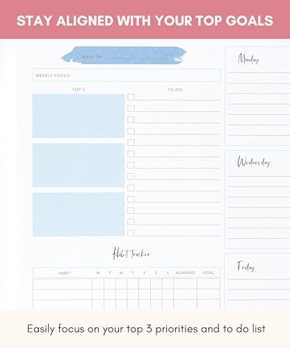 Lamare Weekly Planner Notepad – Premium Undated Weekly To Do List Notepad