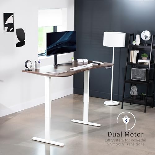 VIVO Rustic Vintage Brown 60 x 24 in Standing Desk, DESK-KIT-E2W1N