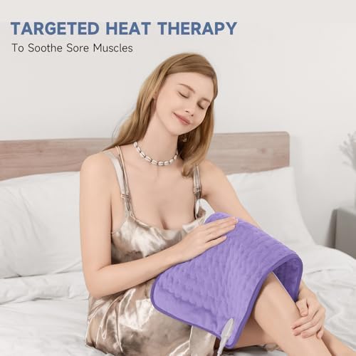 Heating Pad for Women Cramps and Back Pain Relief, Electric Heat Pad with 6 Heat Settings, Moist/Dry Heat, Auto Shut-Off, Soft & Washable, Ideal Gift for Mom, Wife, Daughter