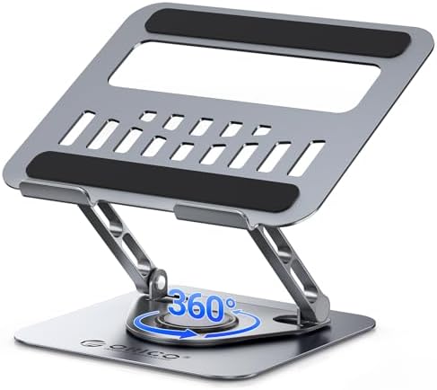 ORICO Adjustable Laptop Stand for Desk, 360° Rotating Base, ST12-Gray