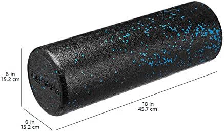 Amazon Basics High Density Foam Roller for Exercise and Recovery, 18 Inches, Blue Speckled