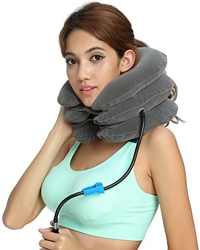 RUNZI Cervical Neck Traction Device Inflatable Neck Stretcher, Easy to Use for Chronic Neck and Shoulder Pain Relief Traction Spine Alignment, Neck Cervical Brace