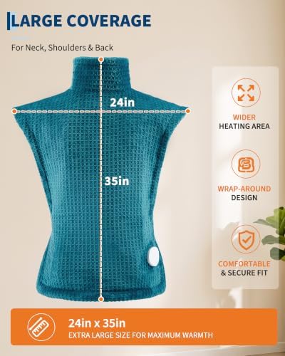 Garvee Wearable Vibrating Heating Pad for Neck Shoulders Back Pain Relief