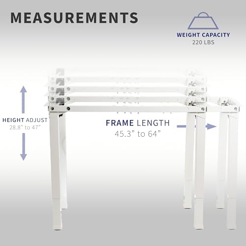 VIVO White 4-Leg Dual Motor Standing Desk Frame, DESK-E4W