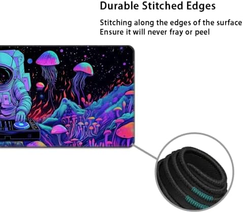 Desk Mat, Large Gaming Mouse Pad with Wrist Rest, 4 in1 XXL Mouse pad+Keyboard Wrist Rest+Mouse Pad Wrist Support+Cup Coaster Set, Ergonomic Desk Pad for Home Office,Spaceman
