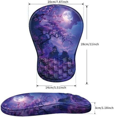 YIWEI Ergonomic Mouse Pad with Wrist Rest for Carpal Tunnel Pain Relief