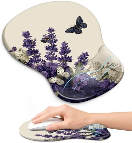 Ergonomic Mouse Pad with Wrist Rest, Gel Wrist Support, Lilac