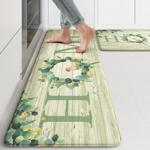 KIMODE Kitchen Mats for Floor Cushioned Anti Fatigue 2PCS Kitchen Rugs