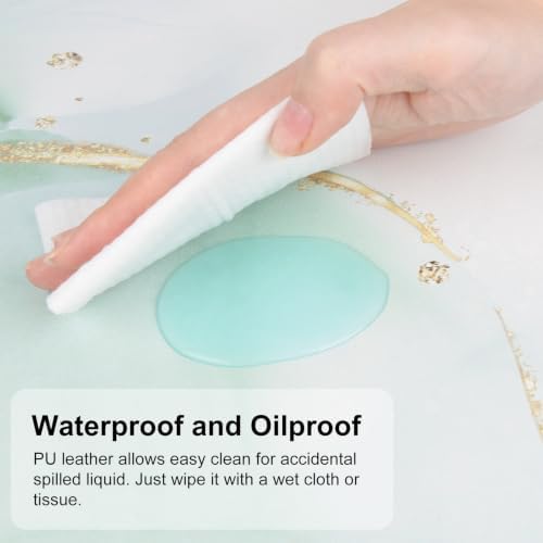 QIYI PU Leather Large Mouse Pad, Waterproof Desk Mat, 31.5" x 15.7", Marble