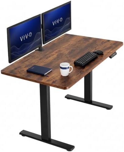 VIVO Rustic Vintage Brown 48 x 30 in Standing Desk, DESK-KIT-1B5N