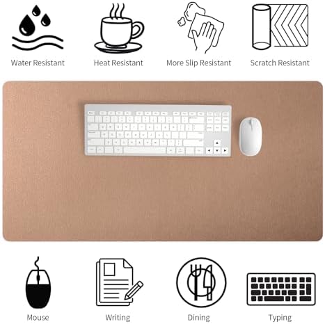 Bloss Gold Desk Mat 31.5x15.7 Inches, Desk Matt for Desktop, Waterproof Large Desk Pad, Computer Mat for Office/Home/Decor/Christmas Desk Mat