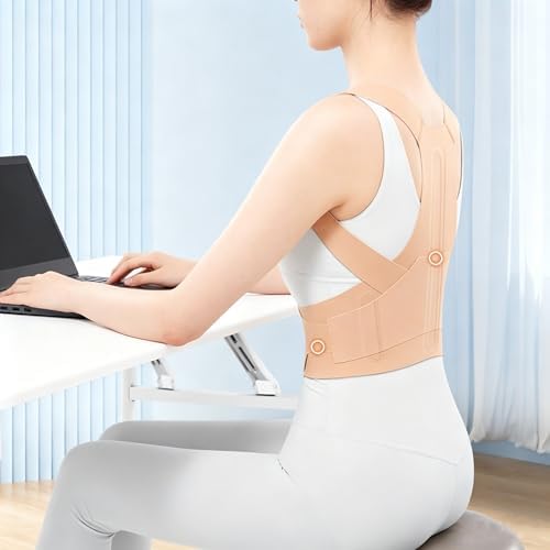 Posture Corrector for Women, Invisible Lightweight Adjustable Back Brace for Upper and Lower Back Pain Relief (Medium)