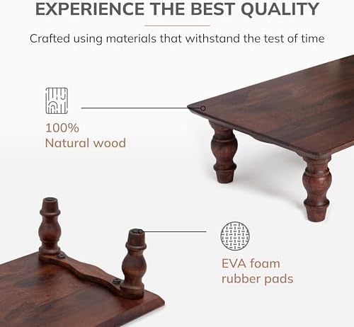 Anji Mountain Monitor Stand for Desk - Desktop Organizer & Laptop Riser, Ergonomic Monitor Riser, Space-Saving, Durable, Easy Assembly & Ideal for Home & Office,Walnut, 24-Inch, Classic