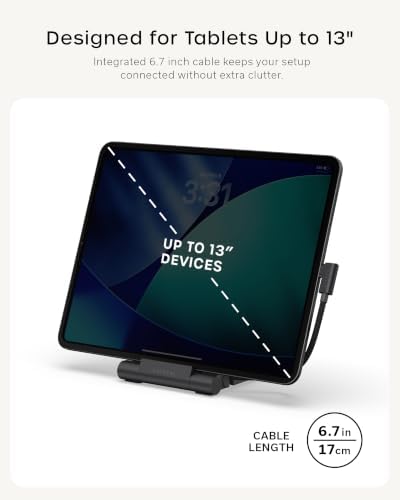 Satechi OntheGo Foldable USB-C Stand Hub, 4K/60Hz HDMI Display, Space Black