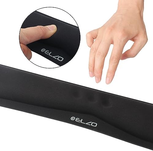 ELZO Keyboard Wrist Rest Pad Support with 65D High-Density Thicken Memory Foam Padding, Ergonomic Design Computer Rest Pad Desk Wrist Mat, Non-Slip Rubber Base Office Laptop