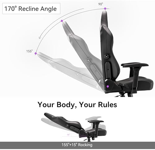 Gaming Chair - High Back Ergonomic Computer Chair with Lumbar Support, Video Game Chair-4D Adjustable Armrests,170° Reclining & 320lb Capacity,Game Chair for Home