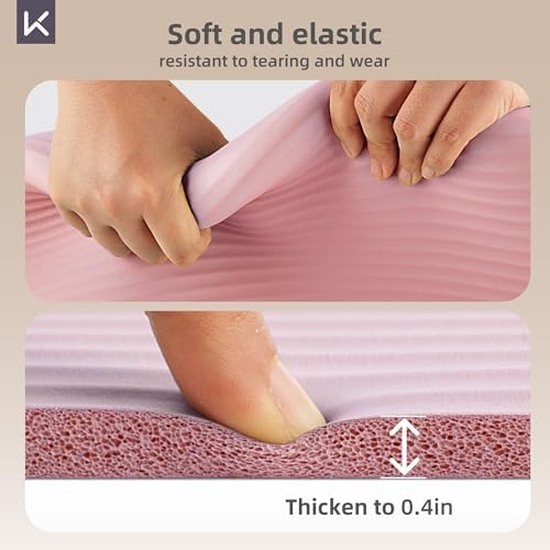 KEEP Extra Thick NBR Yoga Mat for Women & Men, 10mm Thick, 72”x32” Large Exercise Mat with Non-Slip Workout Mat for Yoga, Pilates, Stretching, Meditation – Wide & Cushioned Fitness Mat
