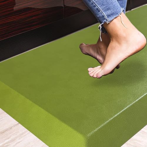 Anti Fatigue Floor Mat,Kitchen Mat, Standing Desk Mat – Comfort at Home, Office, Garage - Polyurethane(PU) Foam (Green, 50" L x 17" W x 1" Th)