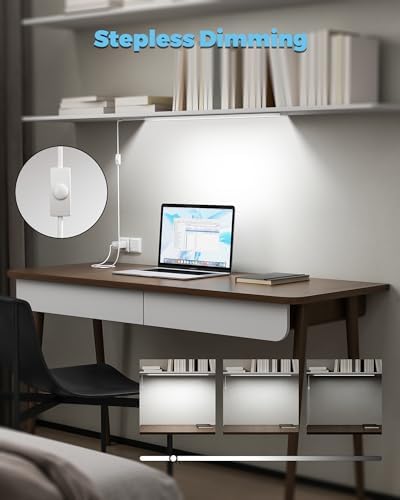 ASOKO 24" Plug-in Under Cabinet Lighting, Cool White Workbench Bar