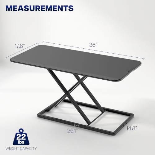 VIVO Black 36 in Single Top Standing Desk Converter, DESK-V036U