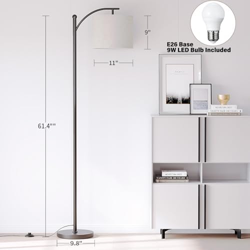 SUNMORY Arc Floor Lamp, Modern Floor Lamp with 3 Color Temperatures Bulb