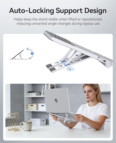 ORICO Portable Laptop Stand for Travel & Desk, Foldable 3-in-1 PN1, Silver