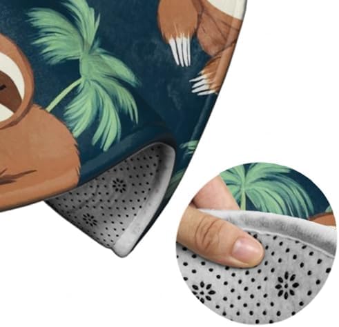 Fashion Round Area Rug Large Non Slip Carpet, Cute Sloths Unisex Home Decor Mat