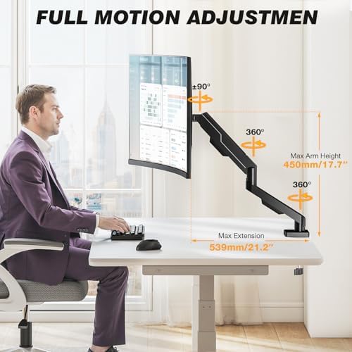 5Rcom Single Monitor Arm for 13-35 Inch Computer Screens