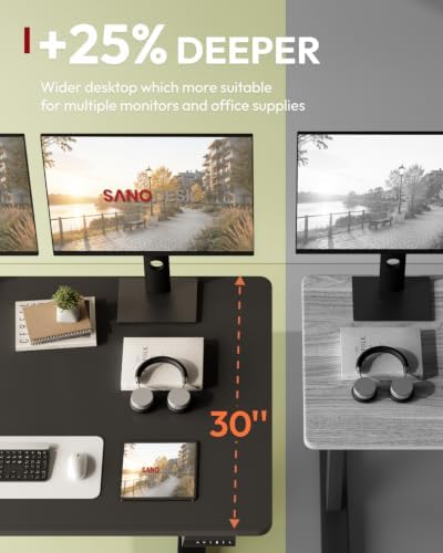 SANODESK 1'' Thick One-Piece 48 x 30'' Height Adjustable Standing Desk