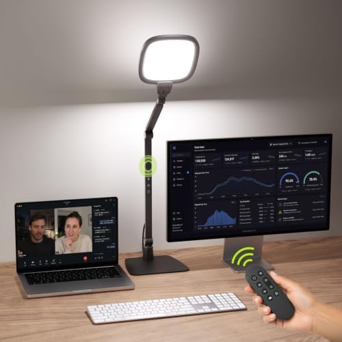 LED Desk Lamps for Home Office, 18W Bright Soft Video Conference Lighting