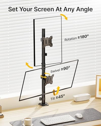 monTEK Stacked Dual Monitor Stand for 17-32", 22 lbs Each