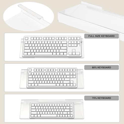 Acrylic Computer Keyboard Stand with Gel Wrist Rest Set(Pink White Set)