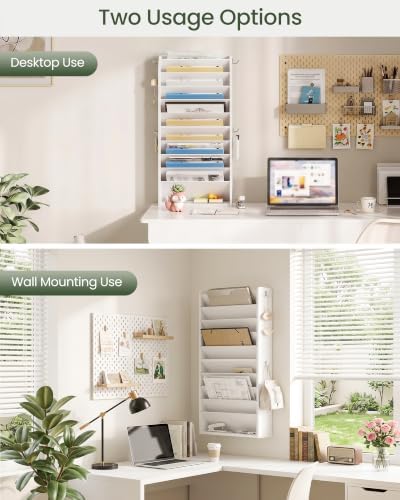 CHOEZON Wall File Organizer, 10-Tier Hanging Mail Organizer