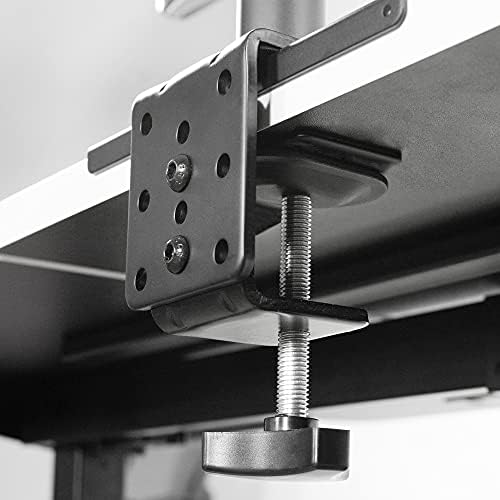 VIVO Steel Reinforcement Bracket Mount Plate for Thin, Glass, and Other Fragile Table Top Surfaces, Compatible with Most Monitor Stand C-Clamp Installations, Anti-Slip No Scratch, Black, STAND-AC01R