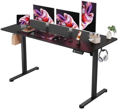 Furmax 55 Inches Electric Standing Desk, Home Office Desk with Phone Holder