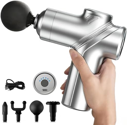 LEERCON Massage Gun Deep Tissue Mini Muscle Massager for Pain Relief, Grey