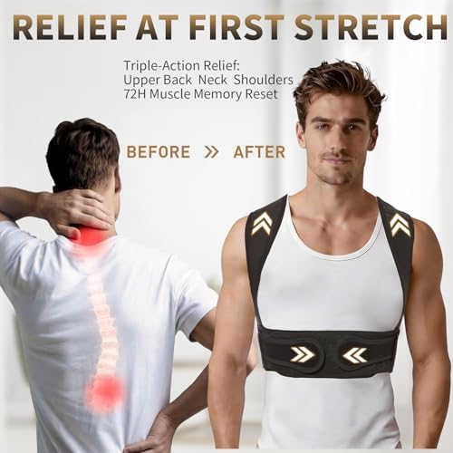 WNIEYO Posture Corrector for Women and Men Back Brace for Women Back Straightener for Effective Lower Back Pain Relief, Scoliosis, and Better Posture Support(black XL)