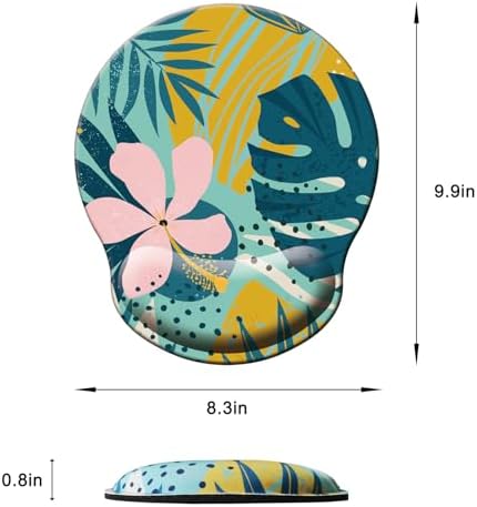 Mouse Pad with Wrist Support, Ergonomic Mouse Pad with Memory Foam Wrist Rest Cushion, Non-Slip Rubber Base Gaming Mice Pad for Home Office Computer Laptop, Petal