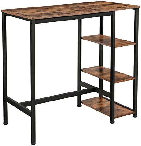 VASAGLE Bar Table with Sturdy Metal Frame, Easy Assembly, Industrial Design, 23.6 x 42.9 x 39.4 inches, Rustic Brown
