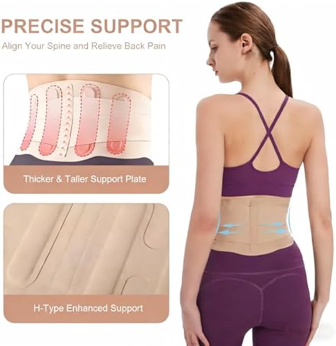 RANDY SUN Back Support for Women Ergonomic, Lightweight Posture Corrector for Office, Commute, No Pinching or Slipping, Improve Slouching Gentl, Beige, S-M