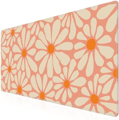 iCasso Desk Mat,Desk Matt for Desktop,Cute Desk Pad Mat, Orange Floral