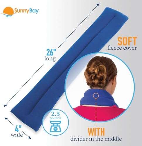 SunnyBay Microwavable Heating Pad, Neck and Shoulder Wrap, 26x4 inch, Sky
