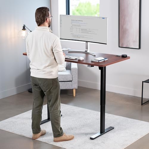 VIVO Dark Walnut 60 x 30 in Standing Desk, DESK-KIT-0B6D