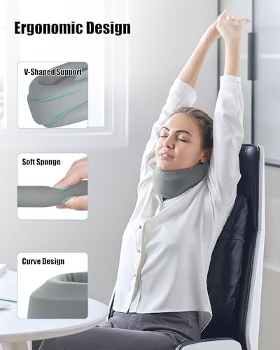 Neck Brace for Sleeping - Cervical Collar Relief Neck Pain and Neck Support Soft Foam Wraps Keep Vertebrae Stable for Relief of Cervical Spine Pressure for Women & Men (Dove Gray) Small Size