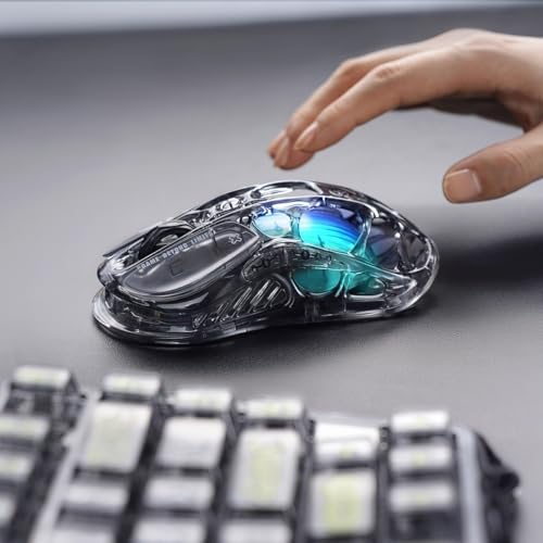 GravaStar Mercury M2 Wireless Gaming Mouse with RGB - Transparent Black